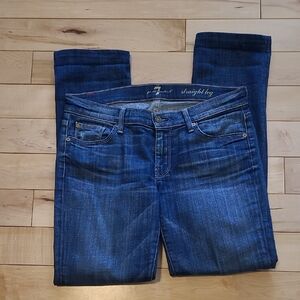 7 For All Mankind Women's Size 28 (Shortened To 29" Inseam) Straight Leg Jeans